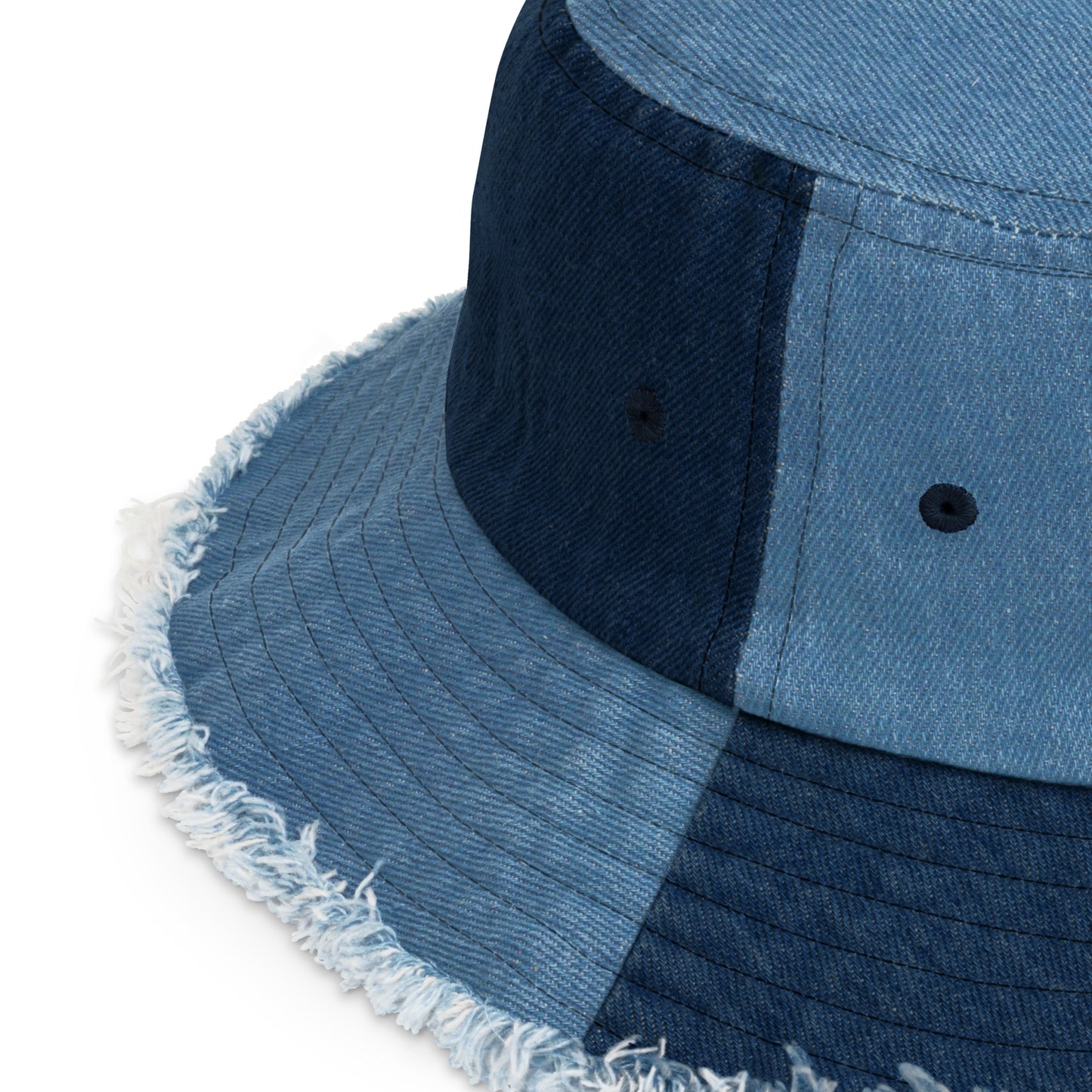 Black Ocean Ausgefranster Jeans-Fischerhut